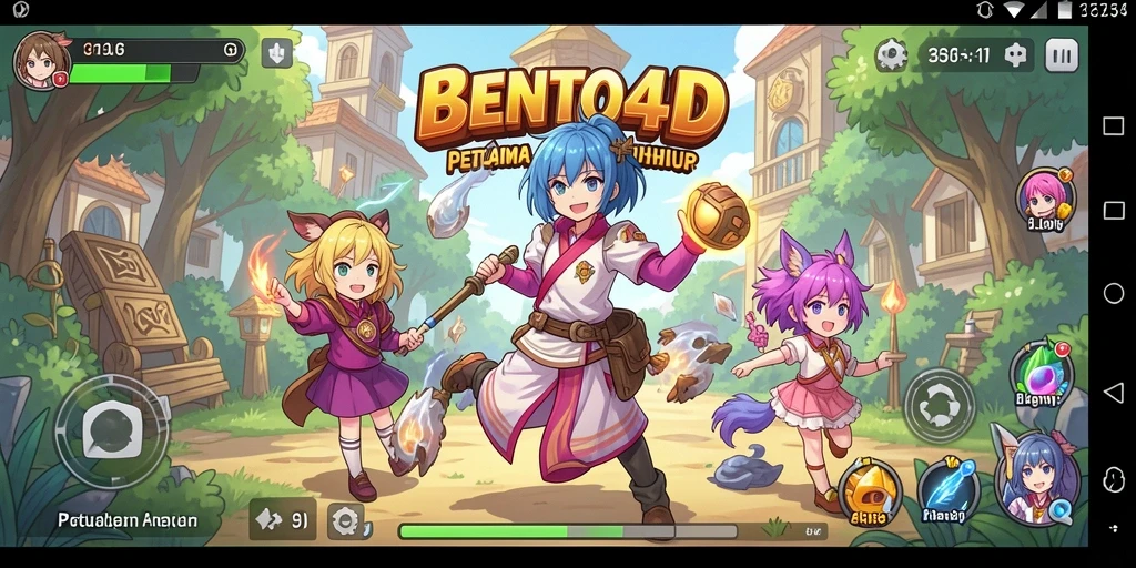Tampilan gameplay BENTO4D yang memukau dalam dunia anime.