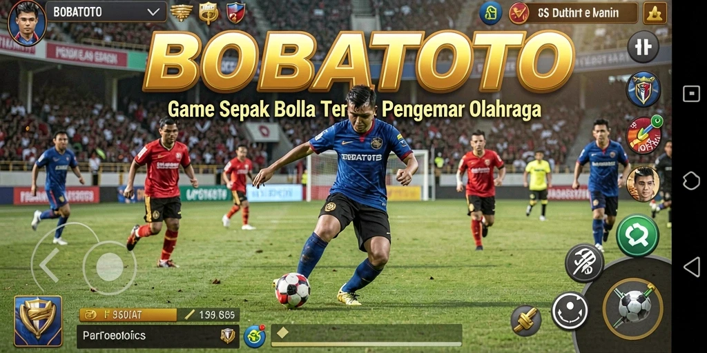 Gameplay BOBATOTO yang menarik dengan aksi sepak bola seru.