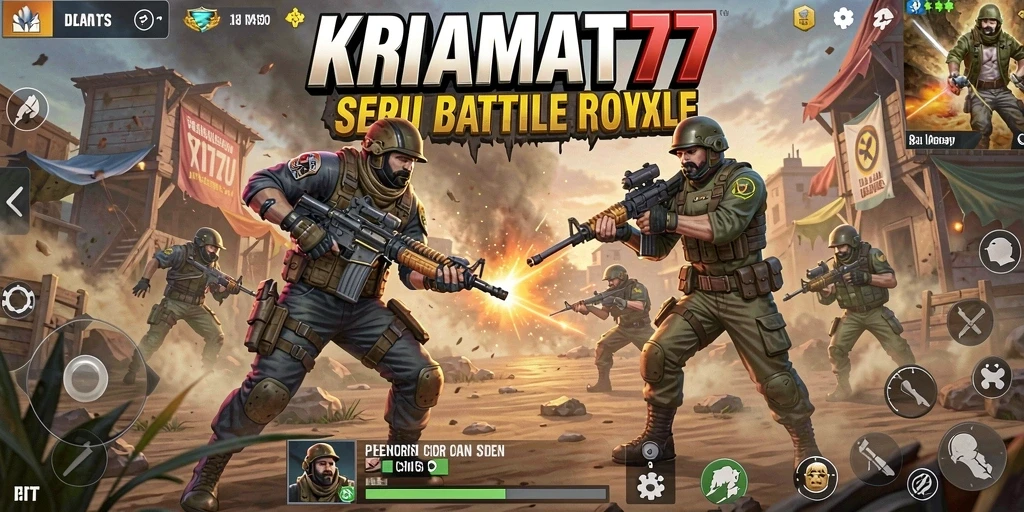 Tangkapan layar KRAMAT77 menunjukkan aksi Battle Royale yang mendebarkan.