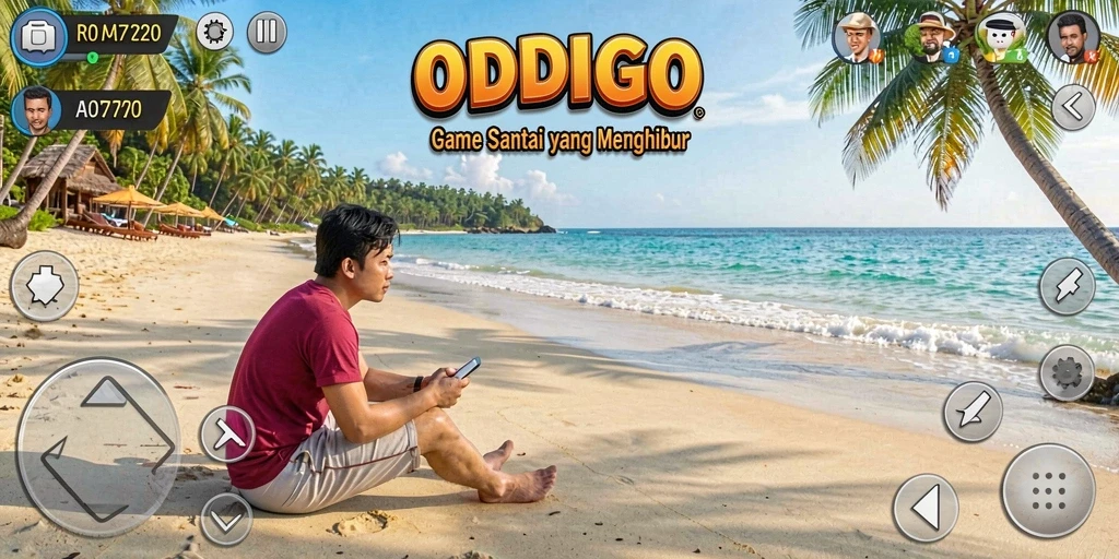 Screenshot menunjukkan gameplay ODDIGO yang menantang dan menghibur.
