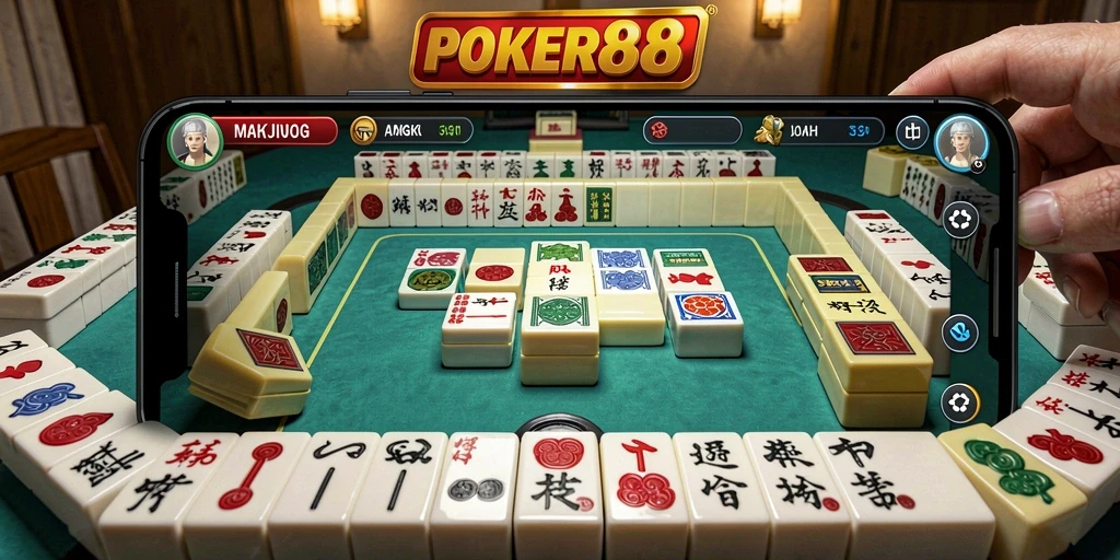 Tampilan screenshot POKER88 yang menampilkan momen seru gameplay Mahjong.