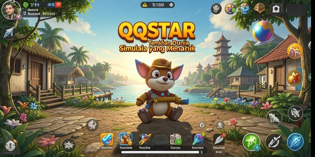 Tampilan gameplay menarik dari QQSTAR dalam simulasi kehidupan.