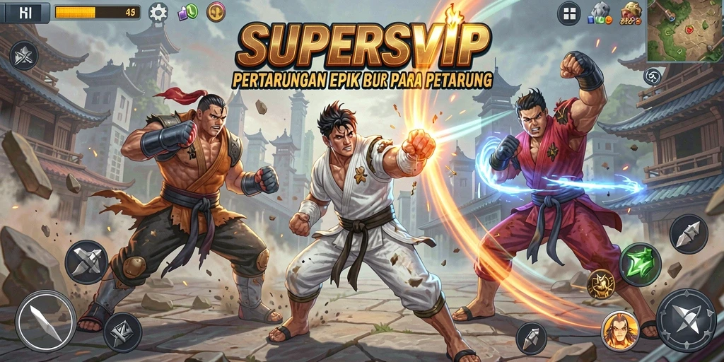 Gameplay seru dan pertarungan menegangkan di SUPERSVIP.