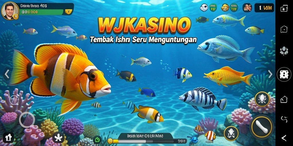 Tampilan gameplay WJKASINO dengan aksi menembak ikan yang seru.